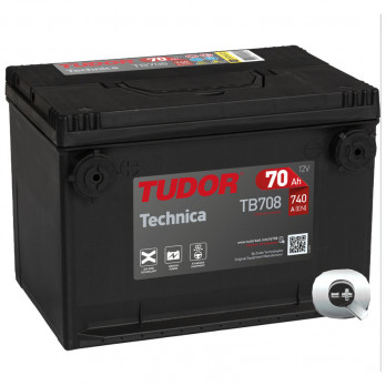 Batería Tudor Technica TB708 Terminal frontal para coche 70Ah